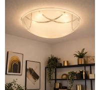 Plafonnier LED verre moderne salon plafonnier chrome plafonnier couloir lumière blanc, nickel mat opale, 1x LED 8W 640Lm blanc chaud, D 25 cm