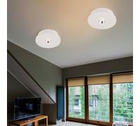 Plafonnier plâtre lampe de cuisine blanche plafonnier moderne chromé, LED 4W 200Lm blanc chaud, DxH 16x4,5 cm, lot de 2