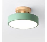 Plafonnier Luminaire Nordique LED, Plafonniers Led Modernes Ronds En Bois Intérieur Ø18cm IntéRieur 13W métal Pour d'enfant chambre à coucher Salon Cuisine Salle À Manger Couloir Bureau (vert(13W))