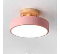 Plafonnier Luminaire Nordique LED, Plafonniers Led Modernes Ronds En Bois Intérieur Ø18cm IntéRieur 13W métal Pour d'enfant chambre à coucher Salon Cuisine Salle À Manger Couloir Bureau (rose(13W))