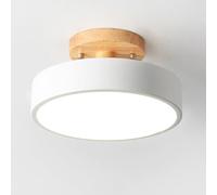 Plafonnier Luminaire Nordique LED, Plafonniers Led Modernes Ronds En Bois Intérieur Ø18cm IntéRieur 13W métal Pour d'enfant chambre à coucher Salon Cuisine Salle À Manger Couloir Bureau (Blanc(13W))