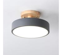 Plafonnier Luminaire Nordique LED, Plafonniers Led Modernes Ronds En Bois Intérieur Ø18cm IntéRieur 13W métal Pour d'enfant chambre à coucher Salon Cuisine Salle À Manger Couloir Bureau (gris(13W))