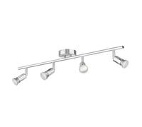 Plafonnier LUNARA 4-flammes acier inoxydable chromé mat incl. 4x LED GU10