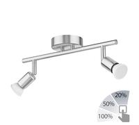 Plafonnier LUNARA à deux flammes, ampoules LED GU10 incluses, blanc, gradation