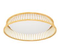 Plafonnier LUPPINERIA LED 20W en bois et acier marron et blanc D450mm
