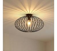 Plafonnier Maivi Lindby, dimmable, noir, Salon / Salle à manger, Métal, Moderne, Plafonnier