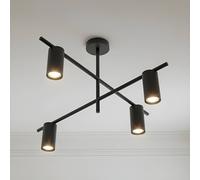 Plafonnier Marilou Lindby, dimmable, noir, Salon / Salle à manger, Métal, Moderne, Plafonnier