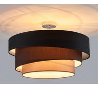 Plafonnier Melia Lindby, dimmable, noir, Salon / Salle à manger, Textile / Tissu / Soie, Moderne, Plafonnier Tissu