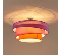 Plafonnier Melia Lindby, dimmable, violet / rose, Salon / Salle à manger, Textile / Tissu / Soie, Moderne, Plafonnier Tissu