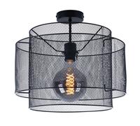 Plafonnier métal plafonnier noir rond salle à manger lampe cage éclairage en forme de treillis, douille 1x E27, DxH 40x35 cm