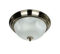 Plafonnier métal verre laiton blanc chambre salon couloir Ø28,5 cm E27 plafonnier rond Art Nouveau 2 lampes cuisine TOP