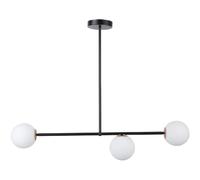Plafonnier minimaliste noir 3 globes verre Gama G9