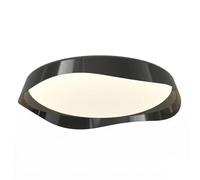 Plafonnier Minimaliste Style Vague, Structure En Fer Et Pvc Finition Noyer, Design Fin En Forme de Feuille Irrégulière, Plafond, Lampe Encastrée Pour Chambre, Bureau, Éclairage Intérieur (Noir)/Noir