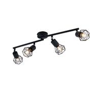 Plafonnier mobile 4 flammes plafonnier salon spots spot cage orientable noir, 4x douilles E14, LxPxH 60x8x19,5 cm