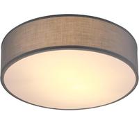 Plafonnier moderne 40W rond 38 cm 2 flammes E27 lampe en tissu lampe de plafond éclairage salon chambre bureau luminaire gris