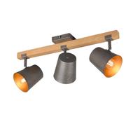 Plafonnier moderne BELL bois/nickel 3xE14 Trio 801900367