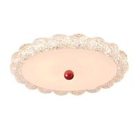 Plafonnier Moderne de Style Minimaliste Français Crème, En Fer Avec Cadre Festonné En Résine Et Feuille D'Or, À Fixer Au Plafond. Lampe/Luminaire Idéal Pour Une Chambre, Un Bureau Ou Toute Autre Pièce