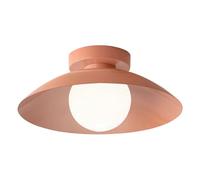 Plafonnier Moderne de Style Nordique, Applique Murale Avec Abat-Jour En Verre Et Finition Crème, Lampe de Plafond Ronde En Métal, Luminaires de Plafond Colorés Pour Entrée, Escalier Et Couloir./Rose
