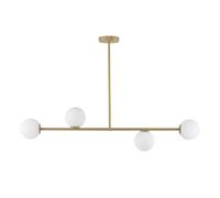 Plafonnier moderne doré 4 globes verre Gama G9 Sigma