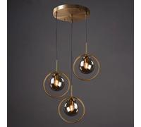 Plafonnier Moderne Et Minimaliste en Forme De Boule De Verre avec Culot E14, 3 Lumières Réglables, Idéal pour Une Cuisine, Un Salon, Une Salle à Manger Ou Une Chambre à Couche, Smoke Gray, 1 Pack