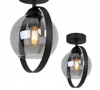Plafonnier Moderne - Light-Home - Ring Haga - Verre Graphite - Métal Noir