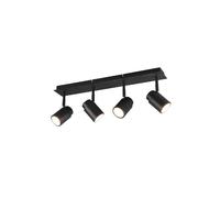 Plafonnier moderne noir à 4 spots orientables GU10 IP44 BRISA Trio