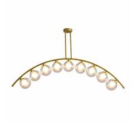 Plafonnier moderne - TCpick - 9 lumières - Transparent - Doré - Réglable - Dimmable - Montage au plafond - G9 - Verre