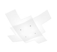 Plafonnier moderne Tetris Métal Blanc Verre 4 Luminaires E27 95Cm