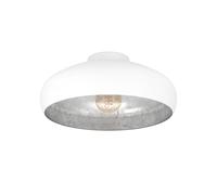 Plafonnier MOGANO E27 1X60W en acier blanc et argent D400mm
