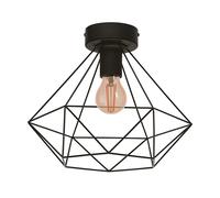 Plafonnier Noir Eglo Tarbes E27 60W
