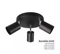 EDM Plafonnier orientable 3 spots - Noir