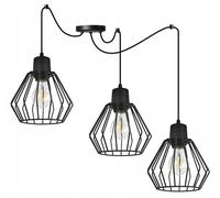 Plafonnier Nuvola araignée Light-Home Suspension - Lustre moderne en araignée pour chambre salon et cuisine style loft industriel - pour 3 ampoules E27 - Abat-jour métallique - Noir