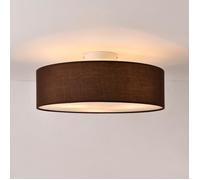 lux.pro Plafonnier Design Lampe de Plafond Stylée Moderne 3 Douille E27 Plasitque Textile Organza Diamètre de 45 cm Marron Blanc