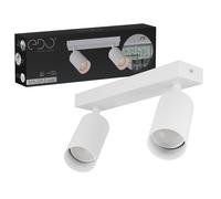 EDO Solutions Plafonnier MALGA 2 – 2 spots orientables 2x GU10, aluminium blanc, sans ampoules