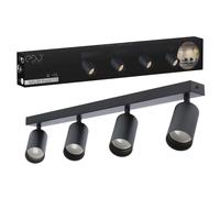 Plafonnier orientable 4 spots MALGA LED IP20 Noir GU10 EDO SOLUTIONS