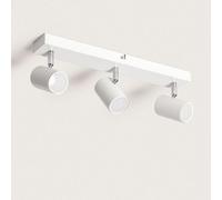 LEDKIA LIGHTING Plafonnier Orientable Métal 3 Spots Wuedy pour chambre, salon, cuisine Blanc