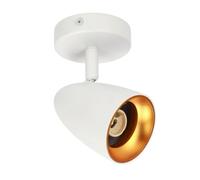 EDO Plafonnier Orientable OVO 1 - Spot Inclinable Blanc, Éclairage de Plafond Moderne, Luminaire LED Réglable, Cuisine, Projecteur IP20 GU10
