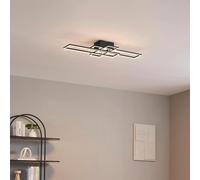 - Plafonnier ou grande applique murale LED, à intensité variable, noire, rectangulaire, modulaire, lumière blanc chaud, éclairage pour salon, chambre, cuisine, couloir – 53 W – 4830 lm – LED intégrées