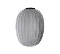 Plafonnier Ovale Haute Ø65 cm , et Tricotée à La Main, Argent.