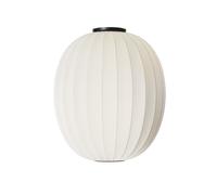 Plafonnier Ovale Haute Ø65 cm , et Tricotée à La Main , Blanc Perle