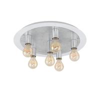 Plafonnier PASSANO E27 6X4W en acier blanc et argent D550mm
