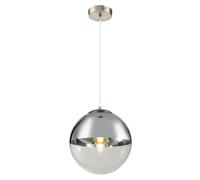 Plafonnier pendule design boule salon salle à manger verre suspendu lumière argent