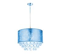 Plafonnier pendule en cristal télécommandé variateur textile dans un ensemble comprenant des ampoules LED RVB