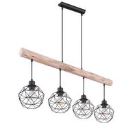 Plafonnier Pendule Vintage Poutres En Bois Salon Salle À Manger Lattice Suspension Lampe Noir