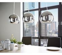 Plafonnier Pentola 75 cm chromé argent métal