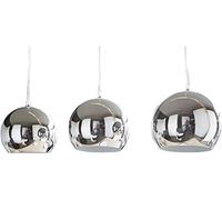 Plafonnier Pentola argent chromé 75 cm 3 abat-jours lampe à suspension