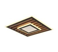 Plafonnier plafonnier bois luminaire chambre carré noir LED