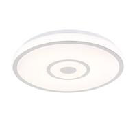 Plafonnier Plafonnier de salon LED, métal anneau chromé plastique, LED 24W 1500lm 3000-4000-6000K, DxH 38x5,5 cm 