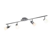 Plafonnier Plafonnier de salon Plafonnier de cuisine, spots mobiles, chrome acier brossé verre satiné, 4x 3W LED 320lm, LxlxH 95 x 16 x 14