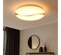 Plafonnier Plafonnier En Bois Luminaire De Cuisine Blanc Rond CCT LED D 39 Cm